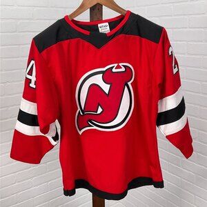 Athletic Knit NHL Jersey Youth XLarge Red Black KAO 24 NEW JERSEY DEVILS‎